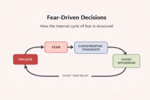 Why You Sell During a Market Dip (It Has Nothing to Do With the Market) Fear-driven decision cycle diagram (1)