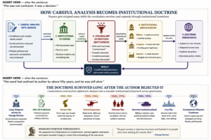 Containment evolved from diplomatic analysis into a reusable institutional framework across generations.